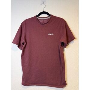 Patagonia Mens P-6 Logo Responsibili-Tee Burgundy Heather T-Shirt Medium M